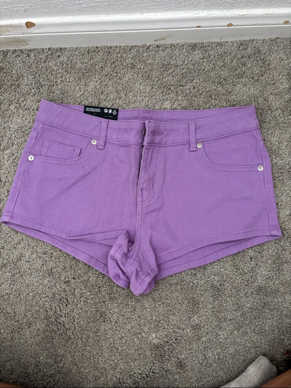 Divided Lavender Denim Shortie Shorts